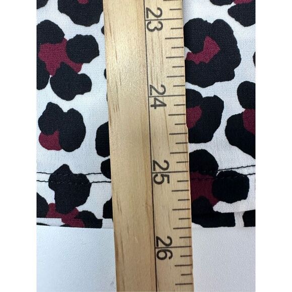 Michael Kors Leopard Burgundy Tie Sleeve Blouse Size M - Picture 11 of 12